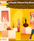 Museum with displays secured using an earthquake-friendly putty alternative for fragile items.