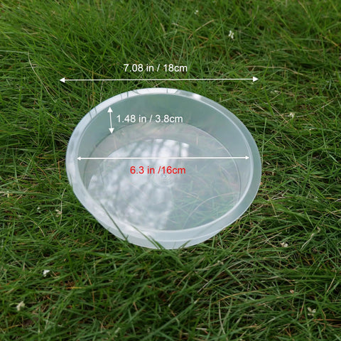 Two Pack Plastic Round Bird Feeder Bowls For Wild Birds Seed Tray And Water Bowl At Feeding Stations Easy To Clean Clear Water Visibility