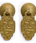 Brass Buddha Scepter Cabinet Pulls 2.4 Inch Set Of 2 For Furniture And Cabinetry Architectural Interior Design Hardware