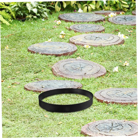 Round Concrete Paver Mold For DIY Garden Pathways Reusable Cement Mould For Landscaping And Outdoor Decor Easy To Use Pavement Form For Patio Paths Walkways And Lawn Edges on grass with stepping stones.
