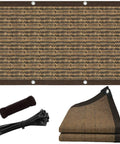 Mocha 90 Percent Outdoor Sun Shade For Patio 6 X 8 Ft Pergola Canopy with grommets, HDPE shade cloth and nylon ropes included.