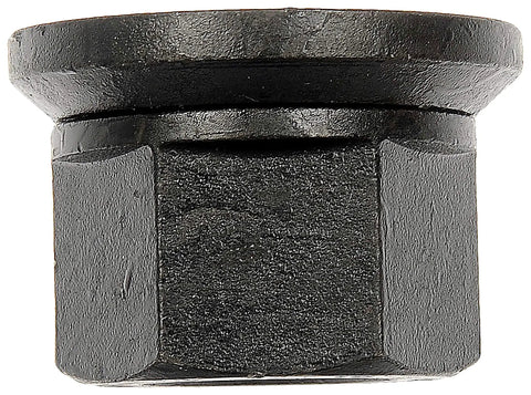 Close-up of a Universal M22 1.50 Wheel Lug Nut with 33mm hex and 30.48mm length, black finish, direct replacement for various rides.