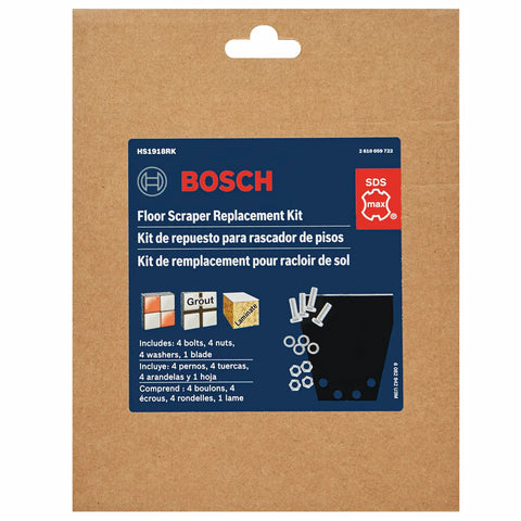 Package of SDS Max Floor Scraper Replacement Kit 1918RK with bolts, nuts, washers for secure blade attachment