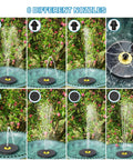 Solar Powered Bird Bath Fountain Pump With Glass Panel 3.5W No Battery Outdoor Water Fountain Kit and different nozzles