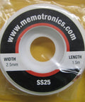 Close-up of a Desoldering Braid With Flux Copper Solder Wick spool, 2.5mm wide, 1.5m long, for electronics repair use.