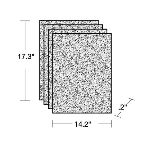 Four Pack Activated Carbon Pre Filters For Air Purifiers That Cuts Odors And VOCs Fits Select HPA Series Units Dimensional Illustration