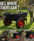 Heavy Duty Dual Wheel Workhorse Wheelbarrow Garden Cart With 500 Lb Capacity Extra Large Wheels Built In Stand for yard tasks