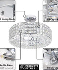 Dope Crystal Semi Flush Mount With Five Lights For Hallways Kitchens Dining Rooms And Living Rooms Sleek Glass Prism Design