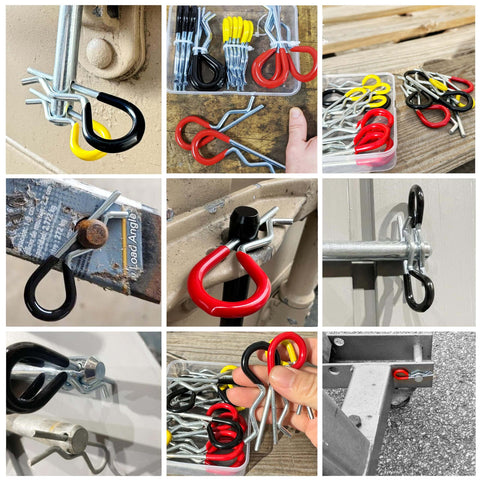 R Clip Assortment For Hitch Pin Locks And Cotter Pins, Twenty Zinc Plated Steel Clips In 7/64, 9/64 And 5/32 Inch Sizes