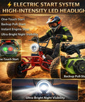 Adult riding Beast 212cc 4 Stroke Off Road Go Kart with CVT Automatic Transmission, hydraulic disc brakes, LED headlight, red