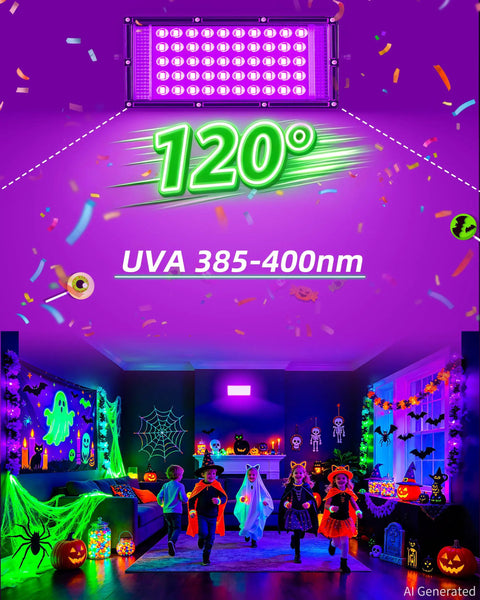 Squad Approved Fifty Watt Blacklights For Halloween Glow Raves And Nightclubs IP66 Waterproof UV Lamps Bring The Party Heat And Electric Neon Stage Vibes Anytime