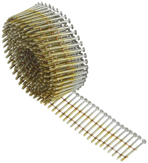 Thickcoat 1-3/4 Inch By.080 Inch 15 Degree Ring Shank Coil Siding Nails coiled for exterior home projects, heavy-duty fasteners, 4200 count.