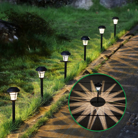 12 Pack Solar Pathway Lights Outdoor Garden Lights For Patio Yard Driveway Auto On At Night Off At Dawn Weatherproof Durable