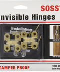 Top-Notch Invisible Mortise Mount Hinges for Smooth Door Operation, Satin Brass Finish and Zinc Build, product packaging
