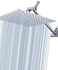 12 Inch Rain Shower Head With 11 Inch Adjustable Extension Arm Large Square Shower Head In 304 Stainless Steel Chrome Finish