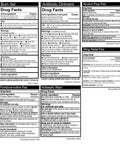 Drug facts labels for 420 Piece Pro First Aid Kit in a Sturdy Hard Case with Premium Medical Supplies for Travel Home Office Vehicle Camping Workplace and Outdoor Adventures.