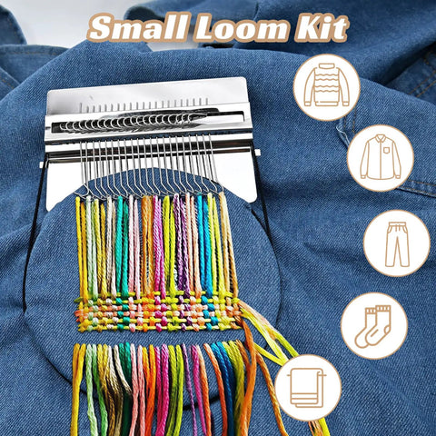 Knit Patch Loom Kit For Beginners And Mending 2.0 Mending Loom For Holes On Clothes and Denim with 36 colorful threads