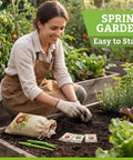 Heirloom Vegetable And Herb Seed Pack With 30 Non GMO Seeds For Planting Seed Kit With Tools Made In USA visible with gardener planting.