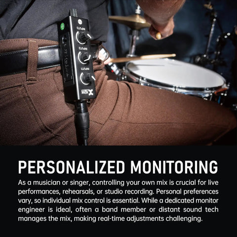 Personal In-Ear Monitor System With Master Volume And Individual Channel Controls For Stage Live Shows PX System belt clip