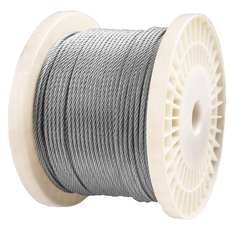 316 Stainless Steel Wire Rope Cable One Eighth Inch 300 Feet 7x7 Aircraft Cable spool