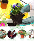 Gardener potting flowers using 4 Inch Seed Starter Pots Pack Of 100 With Labels For Seedlings And Small Plants Durable Plastic Nursery Pots