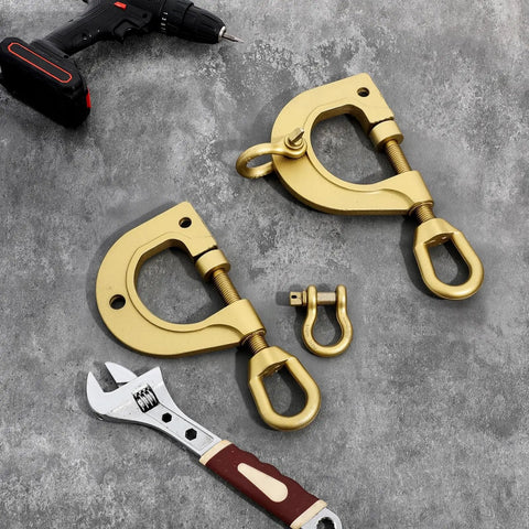Beefy Heavy Duty 3 Ton 2 Way Auto Body Dent Puller Clamp Set Galvanized Steel Frame Clamps with tools on a gray background
