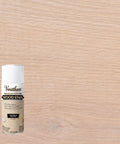 Premium Antique White Oil Based Wood Stain Spray on light wood background, showcasing the aerosol can and finish.