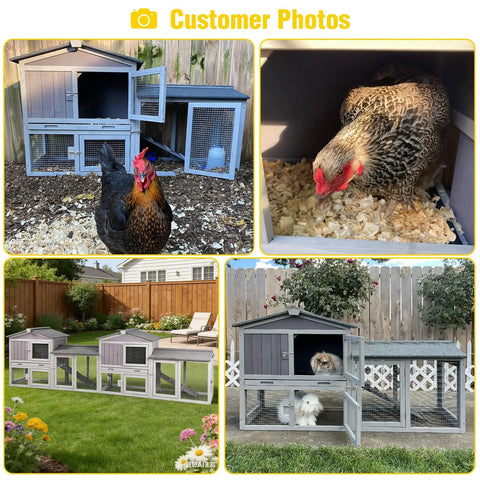 Backyard Ready Cozy Wooden Chicken Coop For Two With Well Ventilated Outdoor Hen House And Expandable Run, Durable Poultry Cage