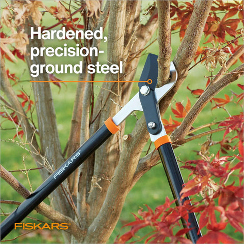 Go-To 28-Inch Power-Lever Bypass Lopper For Tree Trimming, Cuts Branches Up To 1.75 Inches, sharp blade cutting a branch