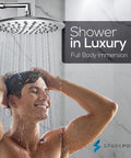 Massive 9.5 Inch Rain Shower Head With High Pressure Water Flow Full Body Coverage Anti Clog Silicone Nozzles Easy Install Chrome Finish