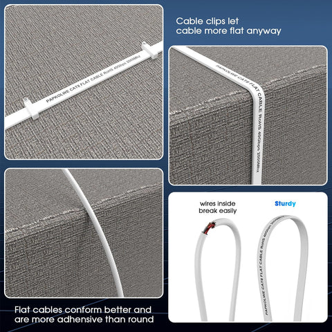 Cat8 Ethernet Cable Ultra Fast 40Gbps 2000MHz Shielded Network Cord For Indoor Outdoor Use 15ft To 100ft shown flat and installed on surface