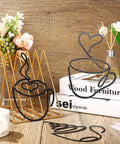 Three Piece Coffee Cup Wire Wall Art Set For Coffee Bar Decor Vintage Rustic Metal Signs on a wooden table display