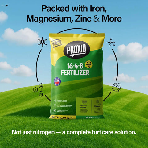 16-4-8 With Humates Lawn Fertilizer For Grass Covers 11,000 Sq Ft Works With Most Spreaders For All Turf Types 40 Lb Bag