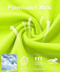 Premium fabric of Men's Long Sleeve UV Protection Baselayer Shirt For Running And Hiking, breathable quick-dry material, fluorescent green