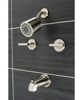Manhattan Tub And Shower Faucet In Brushed Nickel Finish, Solid Brass Core With ABS Components, Wall Mount Design