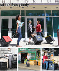 People using Quik Cart Collapsible Rolling Crate On Wheels For Teachers And Pros, 80 Pounds Capacity, in various scenarios