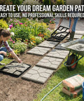 DIY Garden Path Stepping Stone Molds 2 Pack Reusable Concrete Paver Molds For Outdoor Patio Pathway used in garden installation