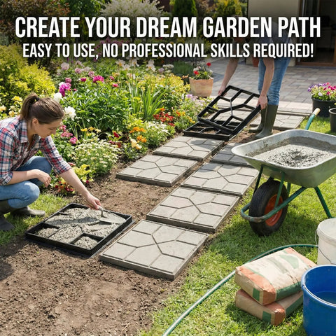 DIY Garden Path Stepping Stone Molds 2 Pack Reusable Concrete Paver Molds For Outdoor Patio Pathway used in garden installation