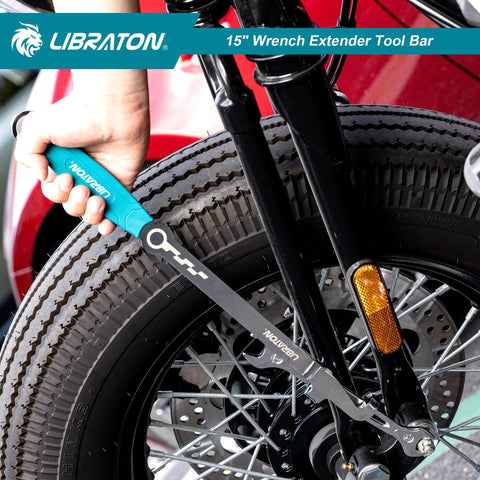 15 Inch Wrench Extender Tool Bar Turbo Boost For Maximum Leverage And Universal Fit Heavy Duty Extension Spanner Adapter used on bike wheel