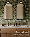 Double vanity with oil rubbed bronze one hole bathroom faucet with one handle lever in rustic lavatory setting