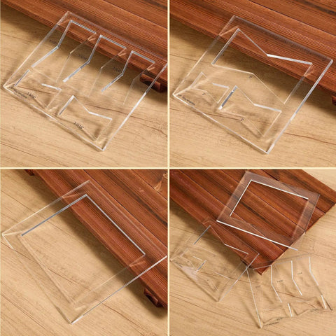 Heavy Duty Acrylic Butterfly Router Templates And Bowtie Jig Kit For Knockout Woodworking Inlay Results 8 By 7 Inch clear acrylic templates layout.