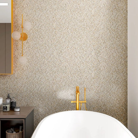 Bathroom wall with Light Brown Granite Peel And Stick Countertop Paper, 24 By 354 Inch Self Adhering Vinyl Wallpaper