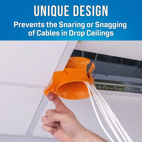 Orange Cable Funnel Drop Ceiling Protector CPF 215 That Keeps Cables From Snagging And Protects While You Pull Through Drop Ceilings Durable Glide Guard For Any Cable Type Ideal For Tech Pros