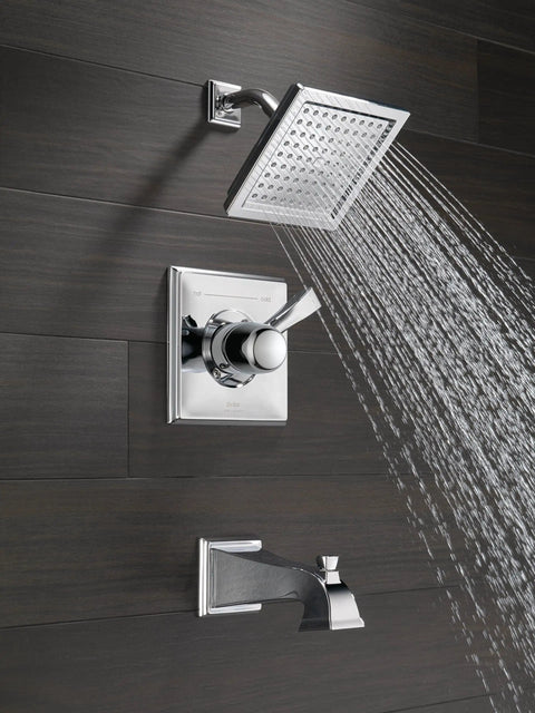 Dryden 14 Series Tub And Shower Trim Kit With Single Function Shower Head Chrome Finish 2.0 GPM Flow Valve Included