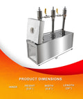 Propane Forge With Triple Burner And Side Door For Knife Making And Farrier Tools Rectangle Shape SS 304 Stainless Steel