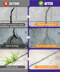 Before and after comparison showing effectiveness of Premium Concrete Crack Filler Kit For Driveway And Patio Repair.