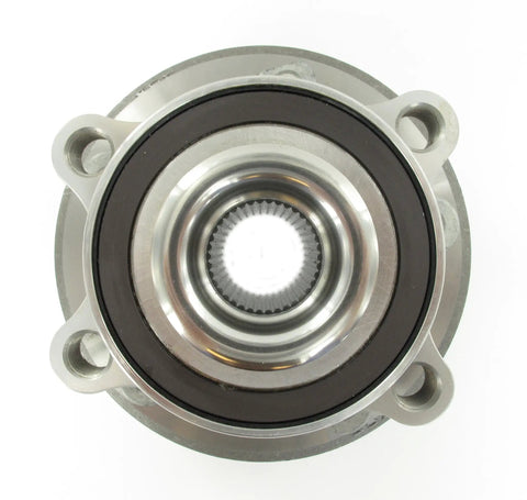 Front view of Front Wheel Hub Bearing Assembly For Ford 2011 2019 BR930809 Aftermarket Replacement Kit with metal exterior.