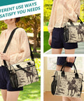 Desert Cowboy Insulated Lunch Bag Cooler Tote With Removable Shoulder Strap and Side Pockets in outdoor and indoor settings.