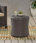 Wallice Outdoor Patio Table Dark Brown Built To Last With Weather Resistant Polypropylene Resin For Backyard Deck Or Patio Use