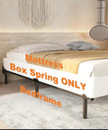 Heavy Duty Steel Box Spring For Queen Bed Base With Durable Cover And Quick No Sweat Setup Providing Rock Solid Mattress Support To Keep Your Bed Looking Sharp For Years in a bedroom setting.